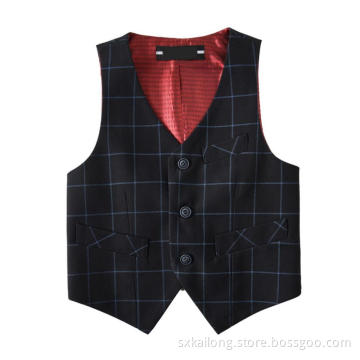Boys' Check 100% Polyester Basic Vests